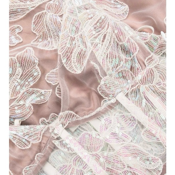 Fleur Du Mal floral-embroidered sequinned midi dress NEW - Picture 6 of 7